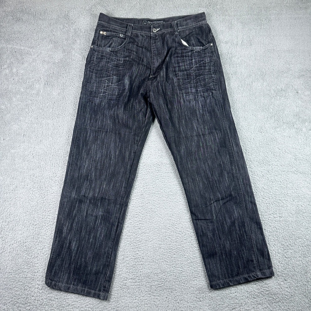 Southpole Vintage Y2K Baggy Jeans Mens 36x32 (Fits 34x30) Black Relaxed Denim‎